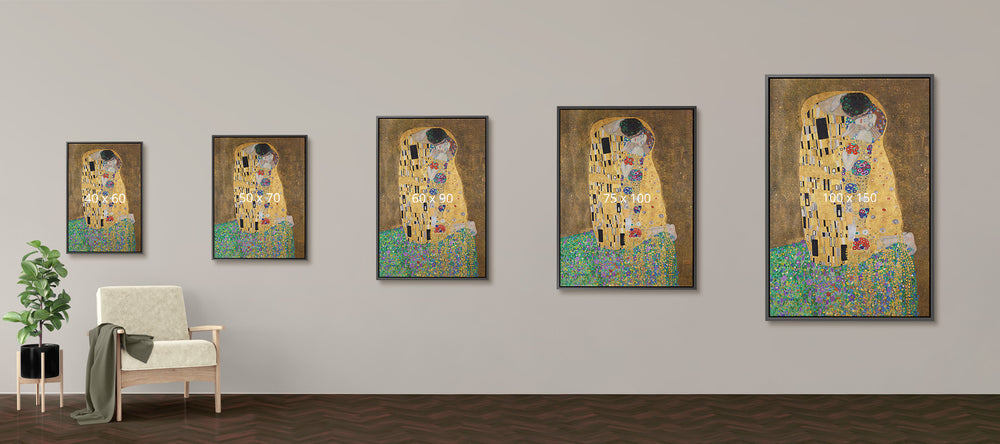 Koop hier een reproductie van De kus van Gustav Klimt op een formaat naar keuze. 
