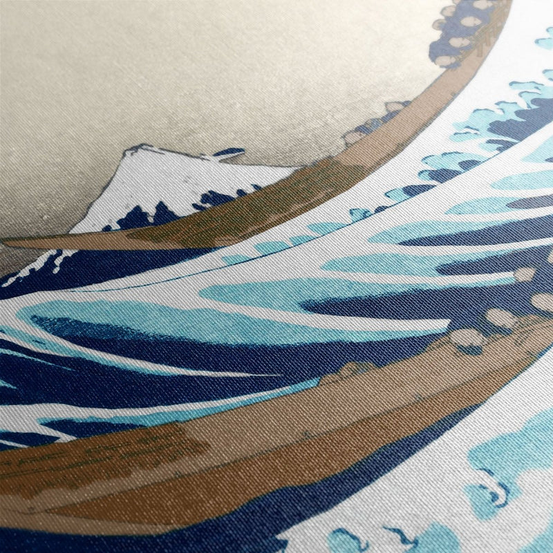 Close up van de gerestaureerde Grote golf van Kanagawa op canvasdoek