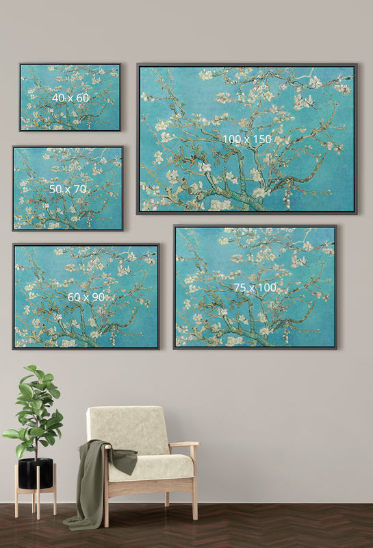 Dit zijn alle schilderijen van het Amandelbloesem op canvas met lijst