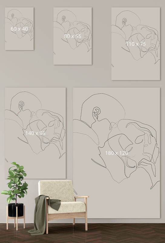 Deze line art op dibond bestel je op een formaat naar keuze