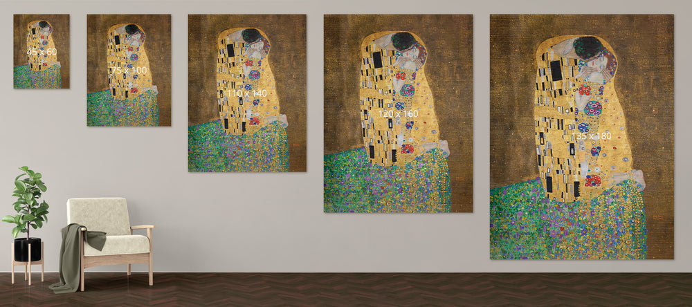 De Kus Van Gustav Klimt Op Geborsteld Aluminium Uit 1907 Op Een Formaat de-kus-van-gustav-klimt-op-geborsteld-aluminium-uit-1907-op-een-formaat