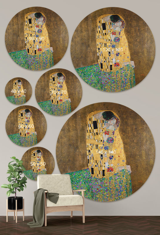 Dit zijn enkele formaten van de muurcirkel van Gustav Klimt, de kus