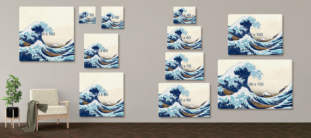 Deze "De grote golf van Kanagawa" is te bestellen in verschillende formaten op canvas.