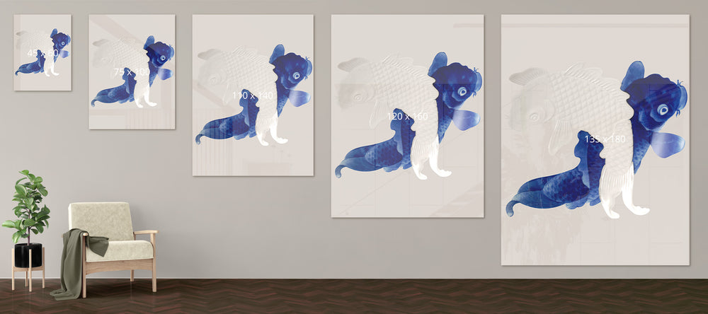 Bekijk hier alle formaten van onze karper plexiglas schilderijen