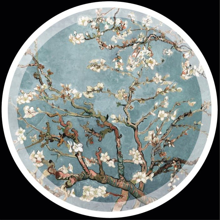 Maatwerk - Amandelbloesem lichtblauw 140 (b) x 140 (h)