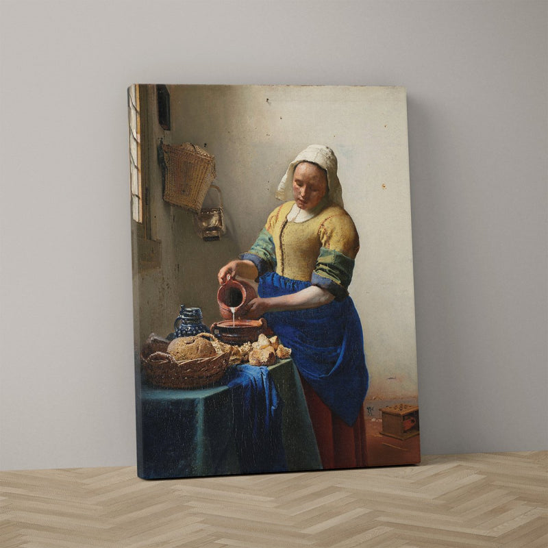 Melkmeid van Johannes Vermeer op canvas