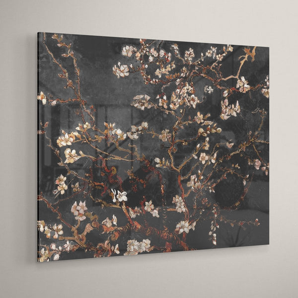 Plexiglas schilderij van het amandelbloesem van Vincent van Gogh, maar dan de herfstversie, Amandelbloesem bij herfst. Dit kunst aan de muur plexiglas wanddecoratie stuk is uniek in de wereld en door ons zelf ontworpen kunst. 