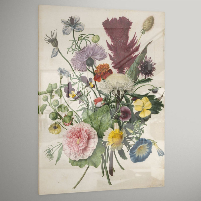 Bloemen schilderij op plexiglas