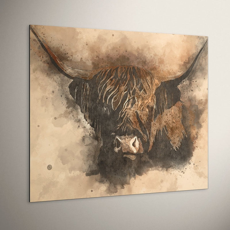 Bruce de Schotse hooglander op aluminium dibond schilderij 