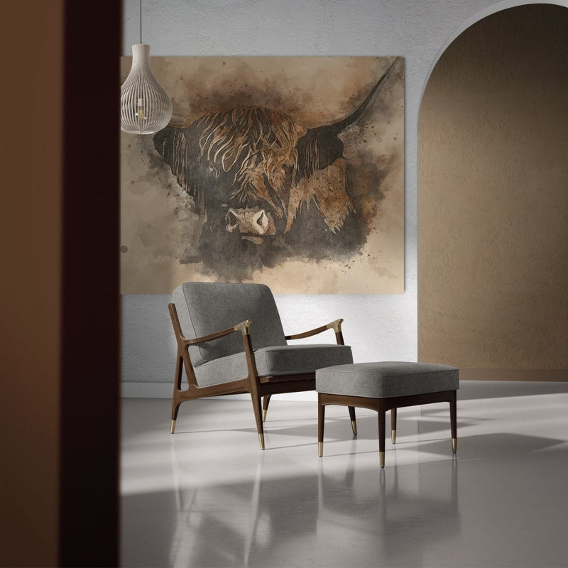 Wanddecoratie woonkamer van aluminium dibond. 