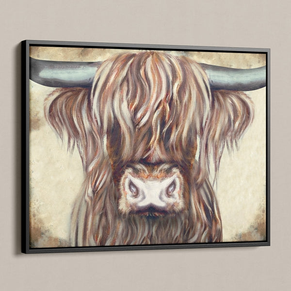 SCHOTSE HOOGLANDER COLIN OP CANVAS MET LIJST