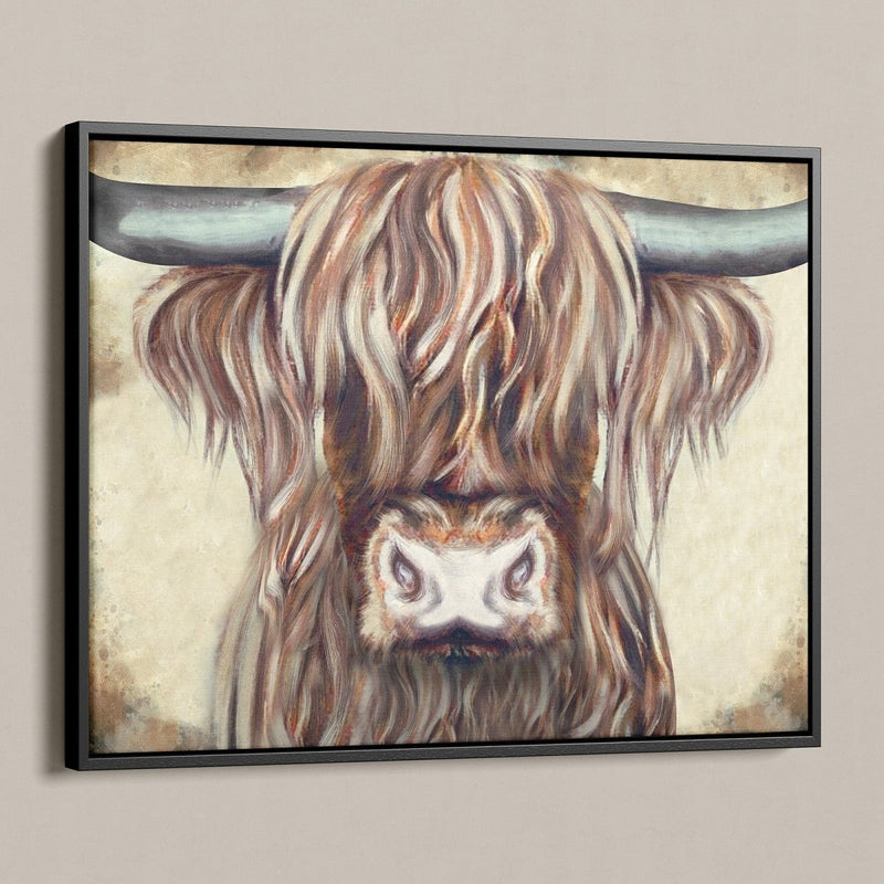 SCHOTSE HOOGLANDER COLIN OP CANVAS MET LIJST