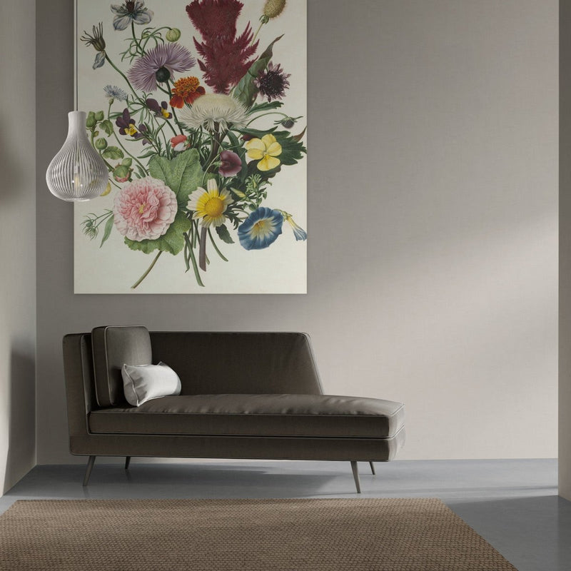 Schilderij bloemen in de woonkamer op een materiaal naar keuze. De bloemenschilderijen van Kontoer design zijn een aanvulling voor ieder interieur. 