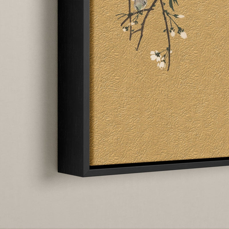 Zo ziet het gouden schilderij met lijst er van dichtbij uit. Je ziet het bladgoud duidelijk zitten.