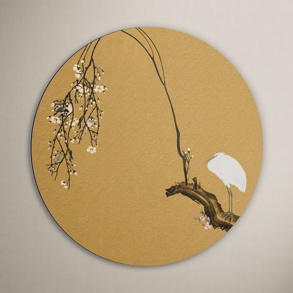 Dazzling golden hour muurcirkel met goud en bladgoud