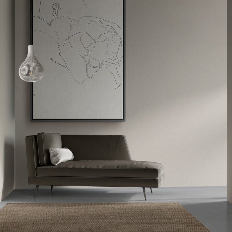 De innigheid op canvas schilderij line art in beige