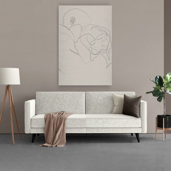 De innigheid op geborsteld aluminium in beige wit zwart