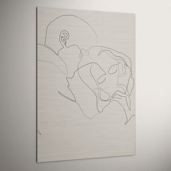 Line art aluminium schilderij in beide met zwarte lijnen
