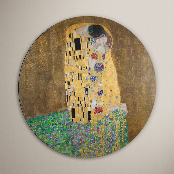 De kus van Gustav Klimt op muurcirkel wandcirkel