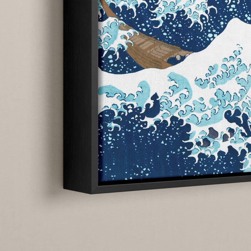 Japans kunstwerk voor in een Japans interieur met zwarte lijst