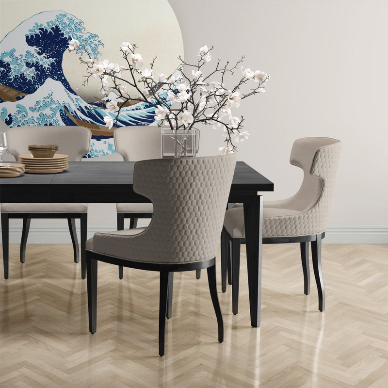 Rond japans schilderij van Hokusai met daarop De grote golf van kanagawa van dibond aluminium in de woonkamer in grootformaat