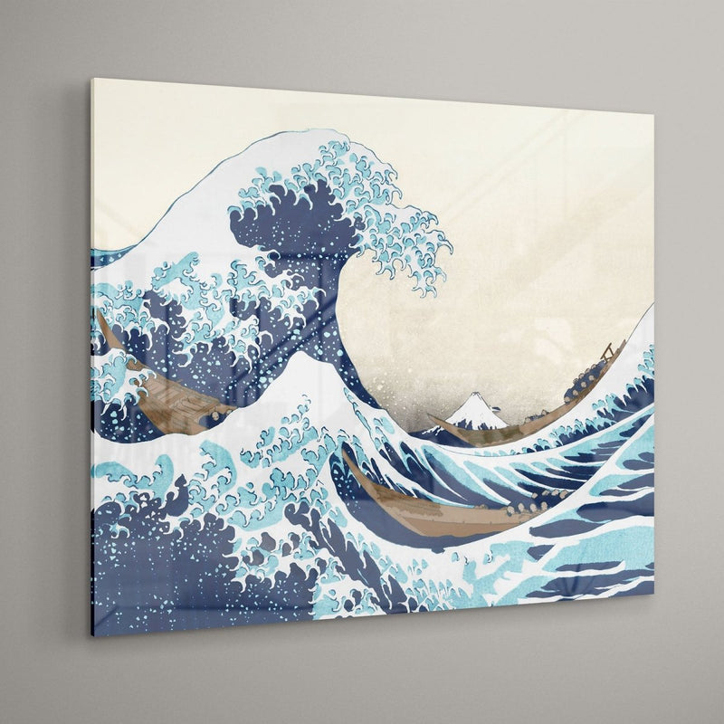 De grote golf van kanagawa op plexiglas