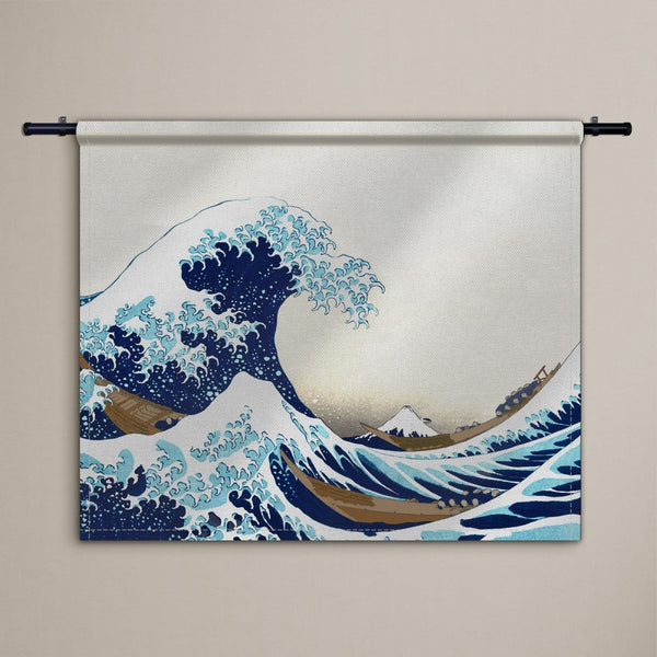 De grote golf van kanagawa op wandkleed