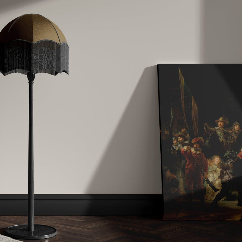 De Nachtwacht op canvas betreft een schuttersstuk van Rembrandt van Rijn en is het meest bekende meesterwerk van zijn hand