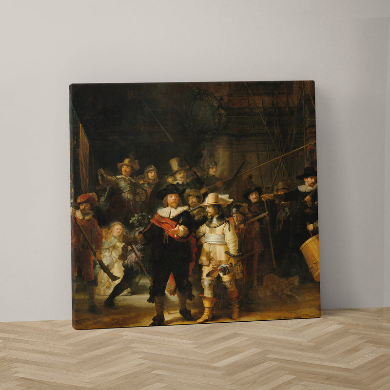 Opvallend is dat Rembrandt opvallend veel contrast toepaste voor de Nachtwacht op canvas in het schildwerk