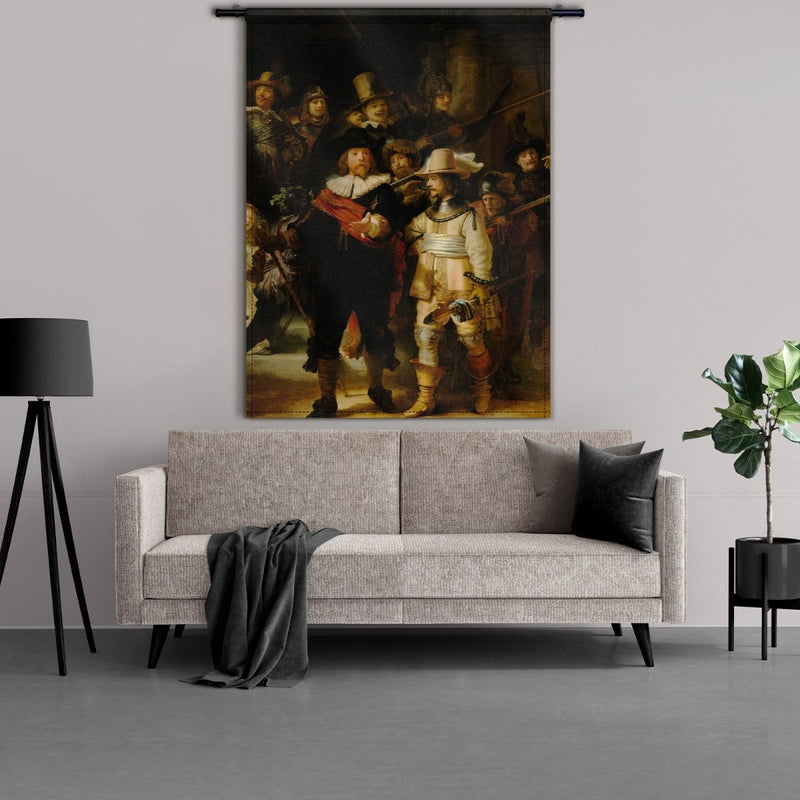 De nachtwacht op wandkleed