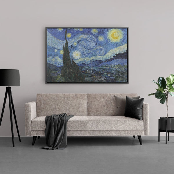 De Sterrennacht op canvas met lijst