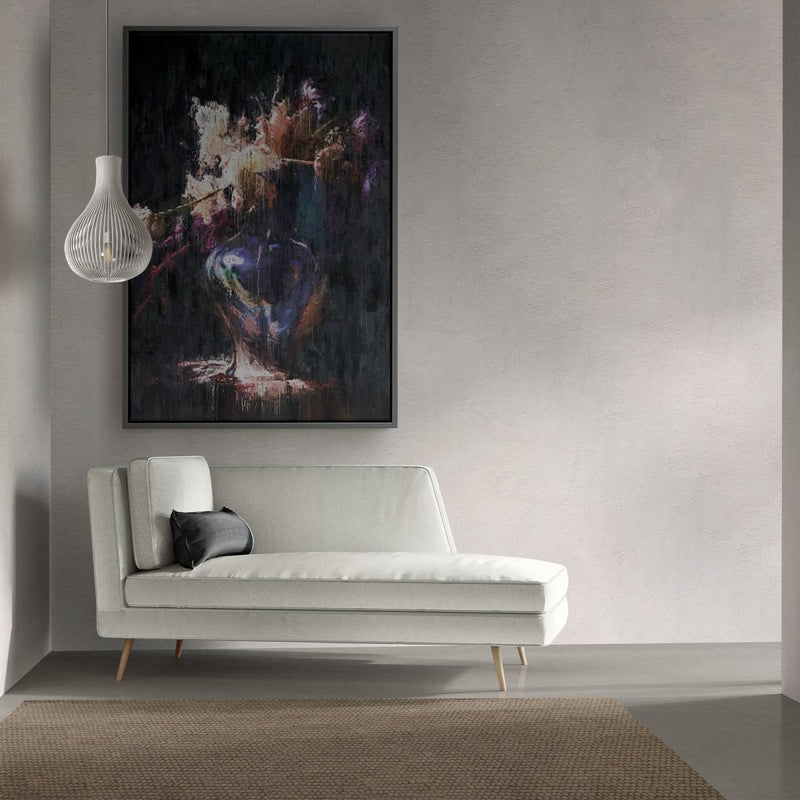 Abstracte bloemen op canvas met lijst - Floral Splendor reproductie