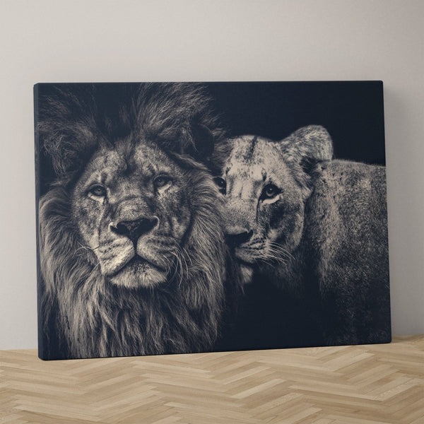 Lion couple canvas