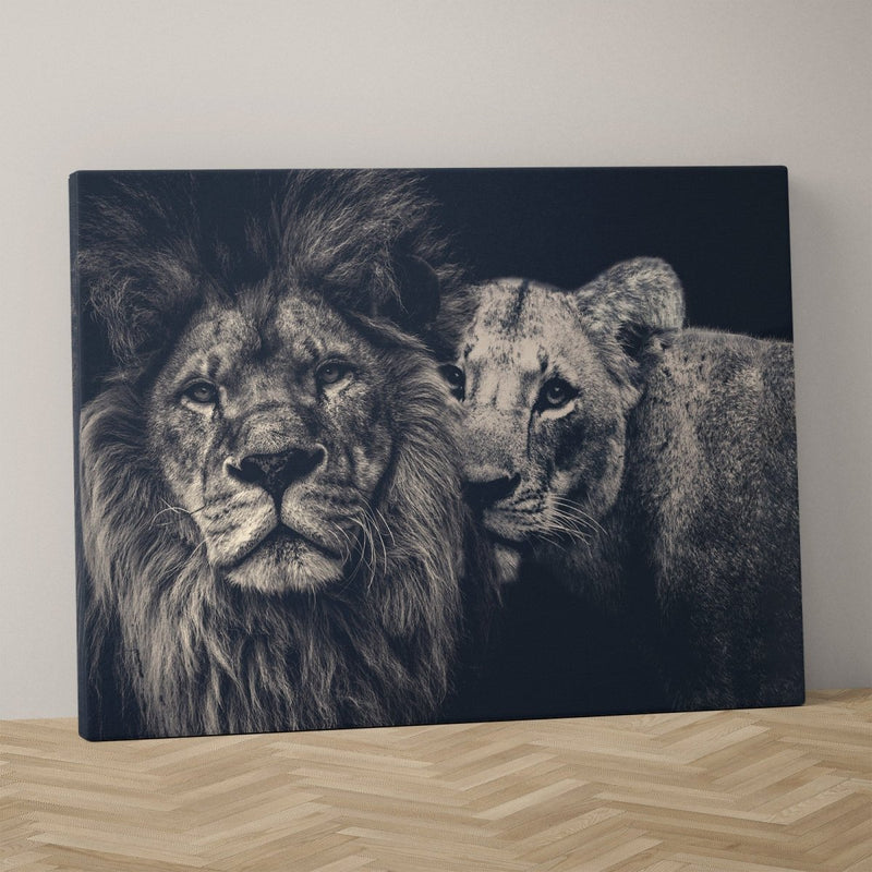 Lion couple canvas