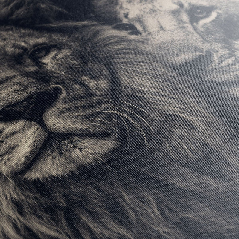 Lion couple canvas schilderij