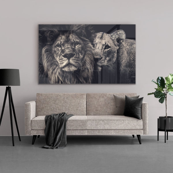 Maatwerk - Lion Couple op plexiglas (180 x 110)