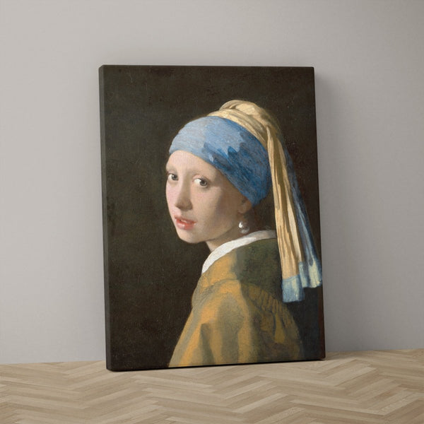 Meisje met de parel op canvas