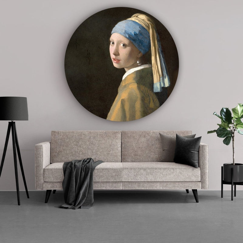 Meisje met de parel rond schilderij