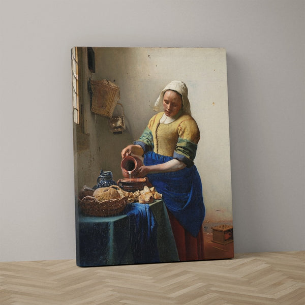 Melkmeisje op canvas