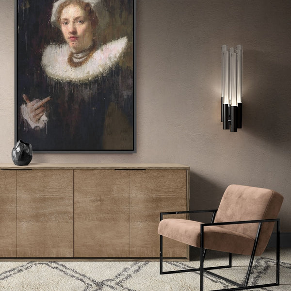 De baklijst geeft het canvas een chique uitstraling en een hoog afwerkingsniveau. Het is een serieus, maar tevens grappig schilderij voor aan de muur. 