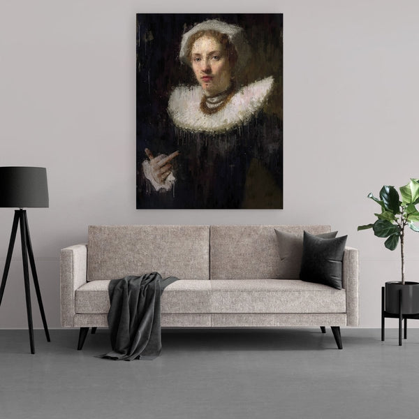 Renaissance rebel op dibond - dit galeriepaneel is van absolute topkwaliteit en zeer duurzaam waardoor het een leven lang aan de wand kan blijven hangen.