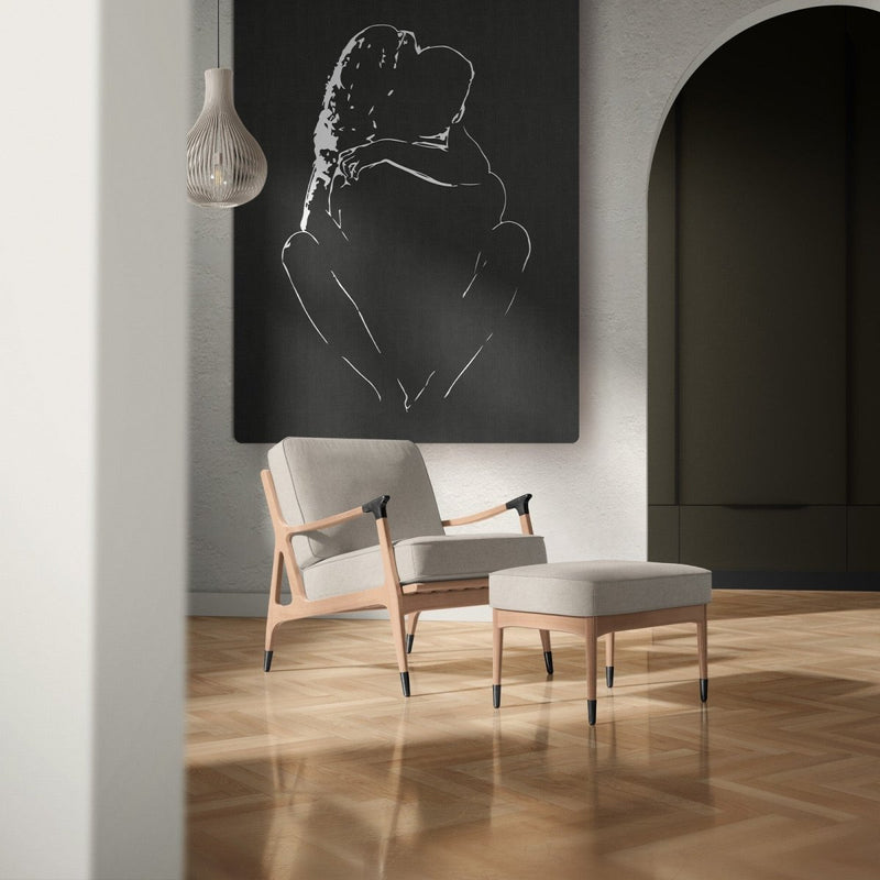 Erotische lijntekening canvas