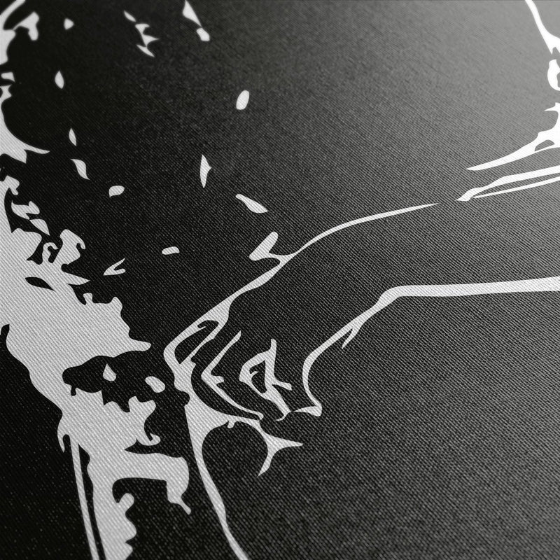 Line art canvas met lijst