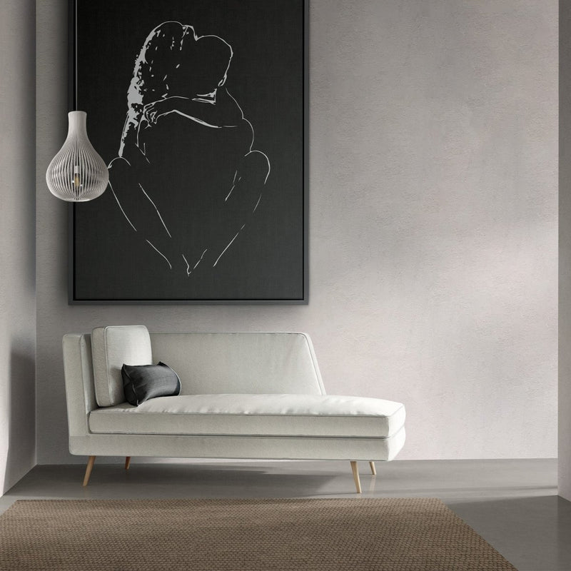 Silhouette naaktschilderij op canvas ingelijst