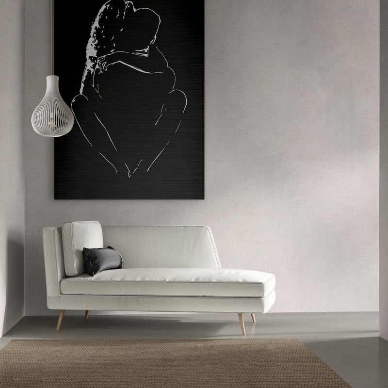 Zwart wit schilderij van metaal of aluminium