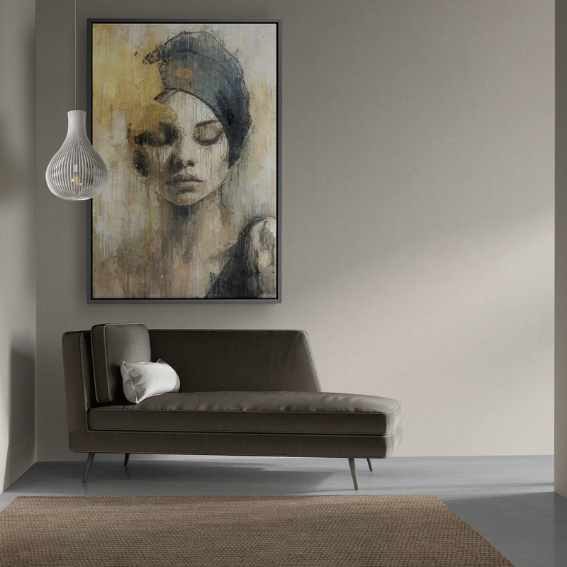 Hier zie je de wanddecoratie in een japandi woonkamer hangen. Japandi is een minimalistische woonstijl met lichte kleuren en natuurlijke materialen. 